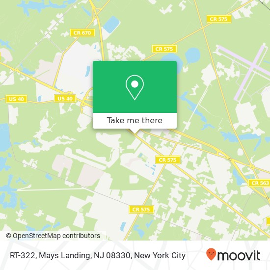 RT-322, Mays Landing, NJ 08330 map