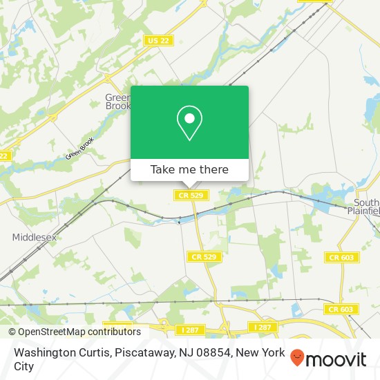 Mapa de Washington Curtis, Piscataway, NJ 08854