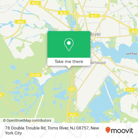 Mapa de 78 Double Trouble Rd, Toms River, NJ 08757