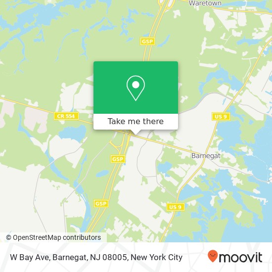 Mapa de W Bay Ave, Barnegat, NJ 08005