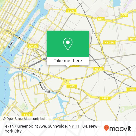 Mapa de 47th / Greenpoint Ave, Sunnyside, NY 11104
