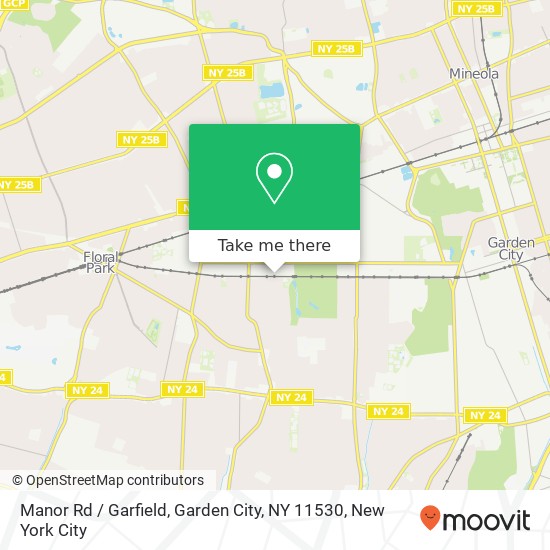 Mapa de Manor Rd / Garfield, Garden City, NY 11530