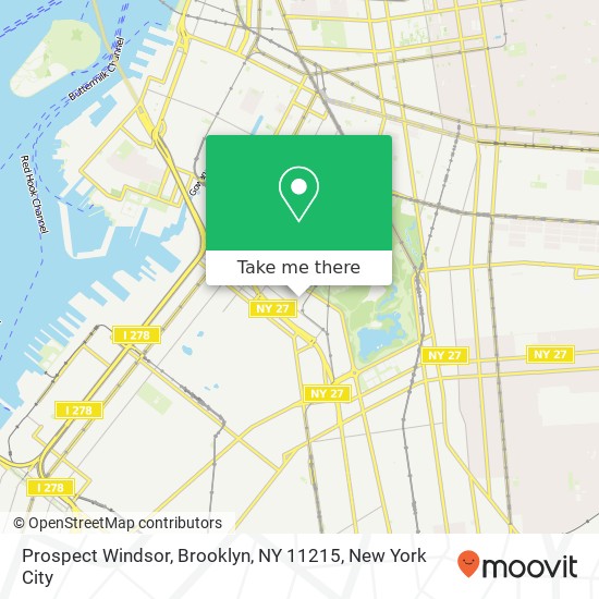 Mapa de Prospect Windsor, Brooklyn, NY 11215