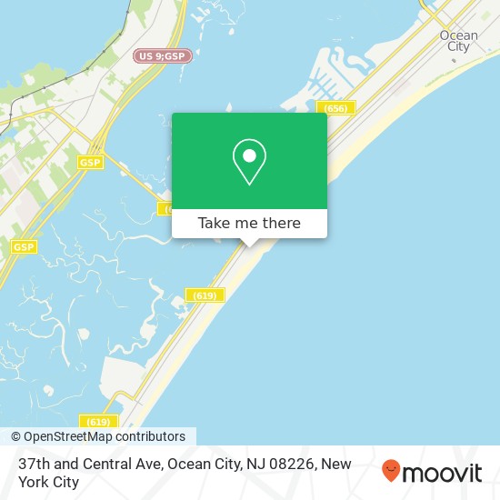 Mapa de 37th and Central Ave, Ocean City, NJ 08226