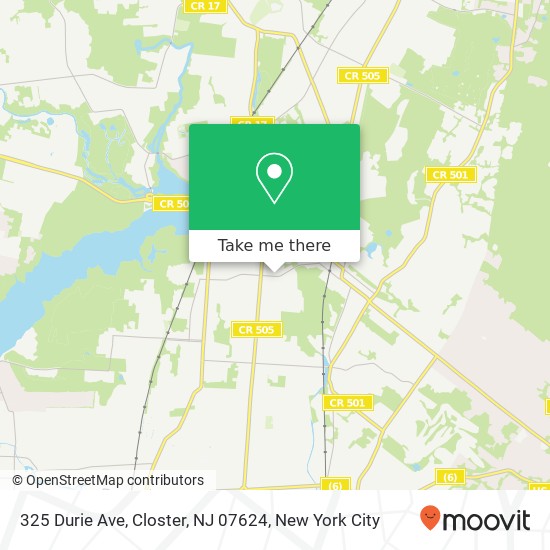 Mapa de 325 Durie Ave, Closter, NJ 07624