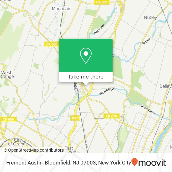 Fremont Austin, Bloomfield, NJ 07003 map
