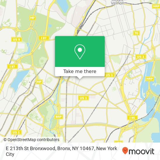 E 213th St Bronxwood, Bronx, NY 10467 map