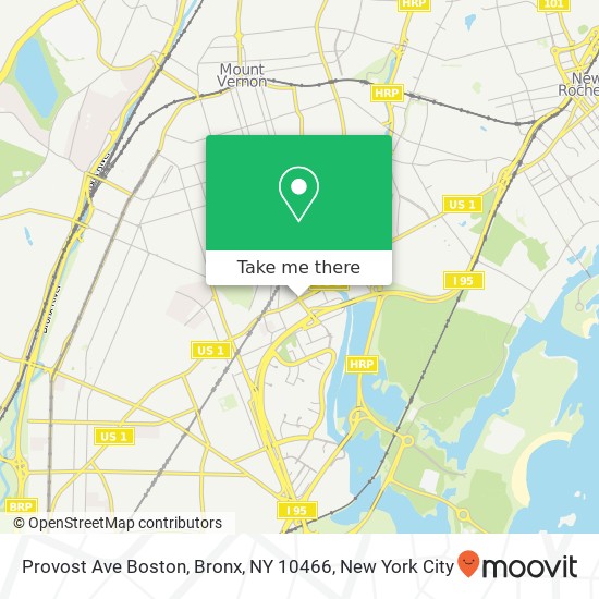 Mapa de Provost Ave Boston, Bronx, NY 10466