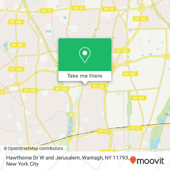 Mapa de Hawthorne Dr W and Jerusalem, Wantagh, NY 11793