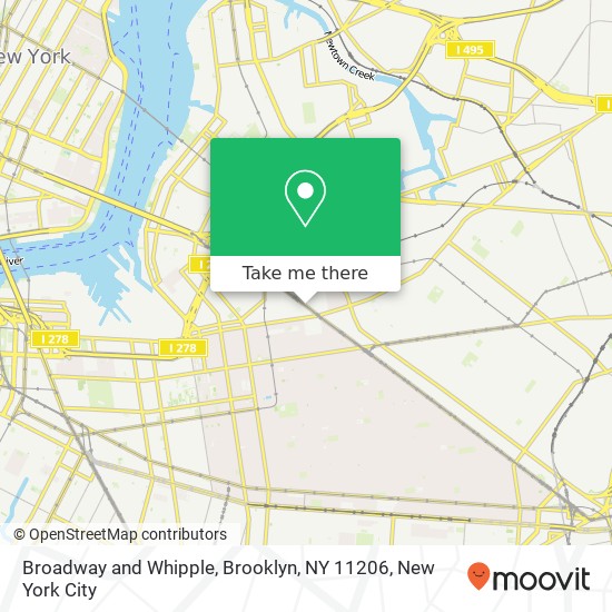 Mapa de Broadway and Whipple, Brooklyn, NY 11206