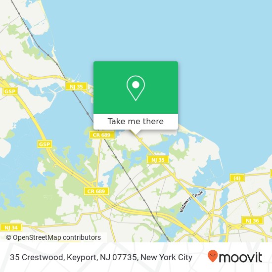 Mapa de 35 Crestwood, Keyport, NJ 07735