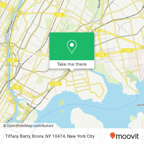 Mapa de Tiffany Barry, Bronx, NY 10474