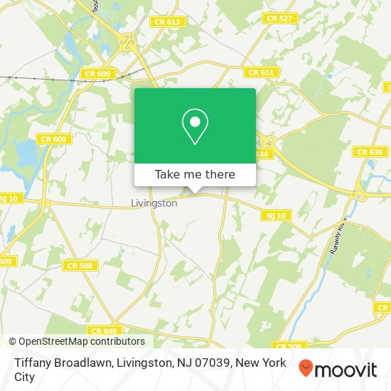 Mapa de Tiffany Broadlawn, Livingston, NJ 07039