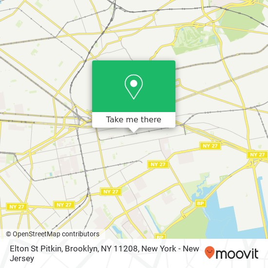 Mapa de Elton St Pitkin, Brooklyn, NY 11208