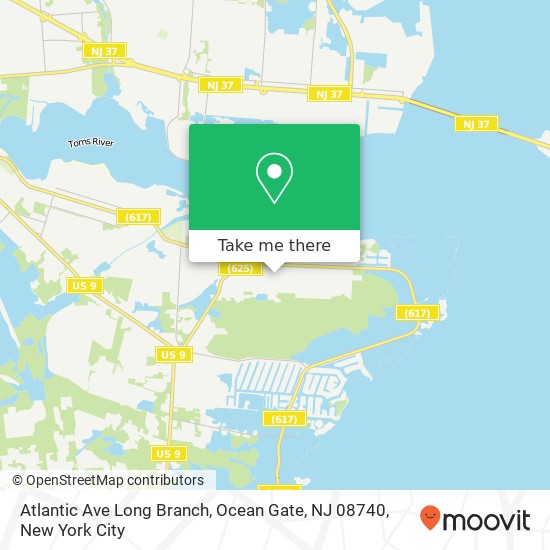 Mapa de Atlantic Ave Long Branch, Ocean Gate, NJ 08740