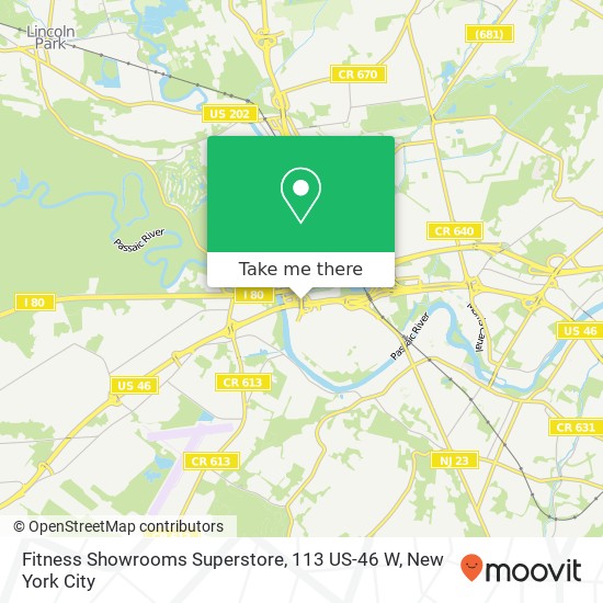 Mapa de Fitness Showrooms Superstore, 113 US-46 W