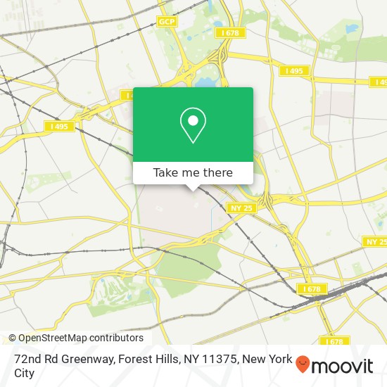 Mapa de 72nd Rd Greenway, Forest Hills, NY 11375