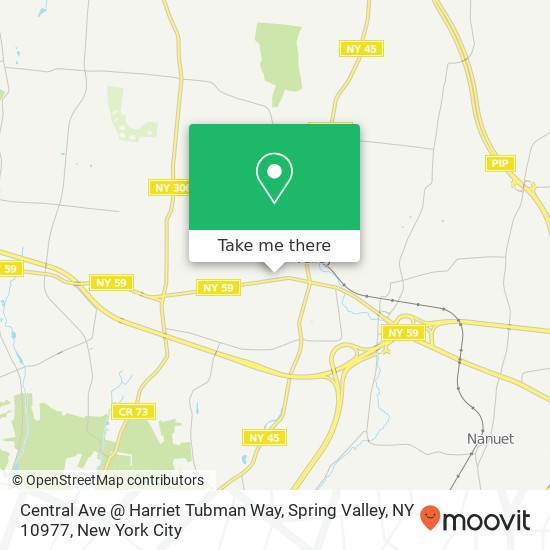 Mapa de Central Ave @ Harriet Tubman Way, Spring Valley, NY 10977