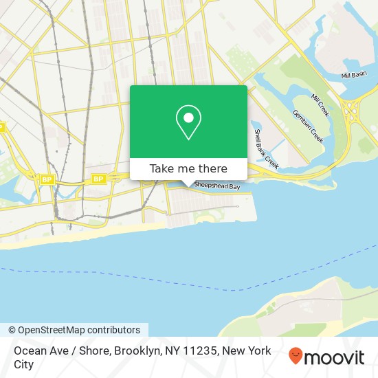 Mapa de Ocean Ave / Shore, Brooklyn, NY 11235