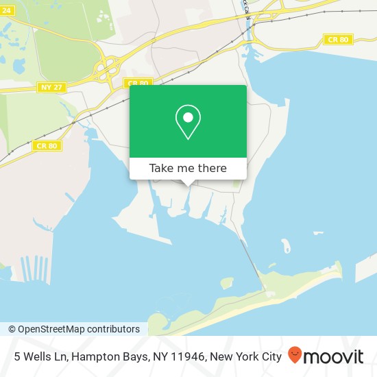 Mapa de 5 Wells Ln, Hampton Bays, NY 11946
