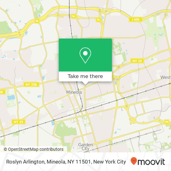 Mapa de Roslyn Arlington, Mineola, NY 11501