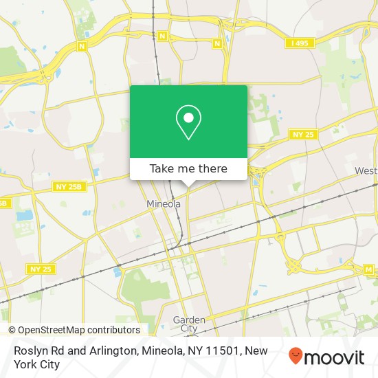 Mapa de Roslyn Rd and Arlington, Mineola, NY 11501