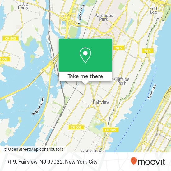 Mapa de RT-9, Fairview, NJ 07022