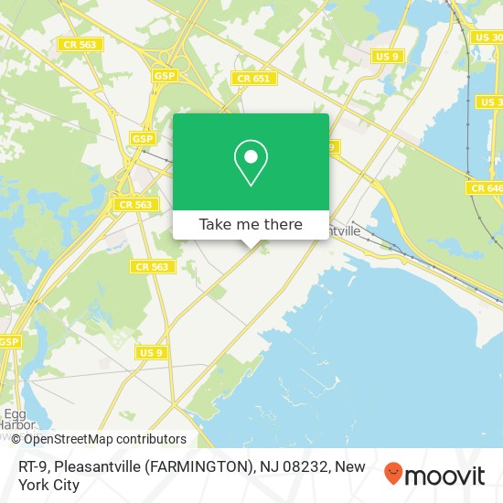 Mapa de RT-9, Pleasantville (FARMINGTON), NJ 08232