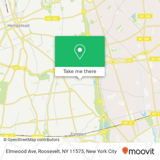 Mapa de Elmwood Ave, Roosevelt, NY 11575