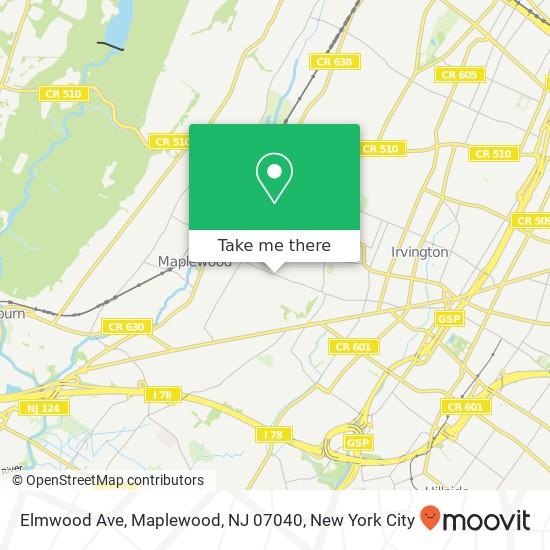 Elmwood Ave, Maplewood, NJ 07040 map