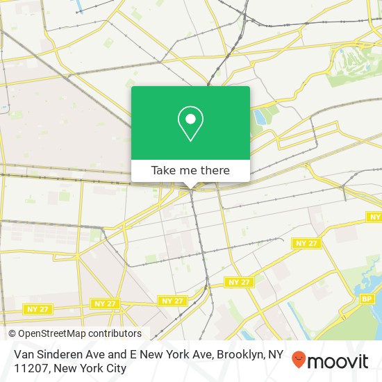 Mapa de Van Sinderen Ave and E New York Ave, Brooklyn, NY 11207