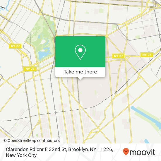 Mapa de Clarendon Rd cnr E 32nd St, Brooklyn, NY 11226