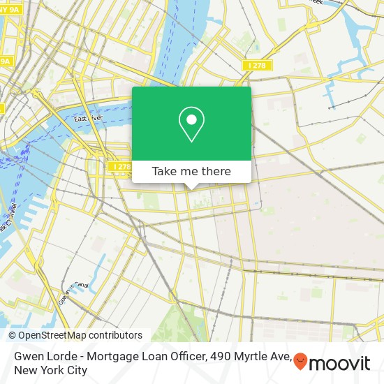 Mapa de Gwen Lorde - Mortgage Loan Officer, 490 Myrtle Ave