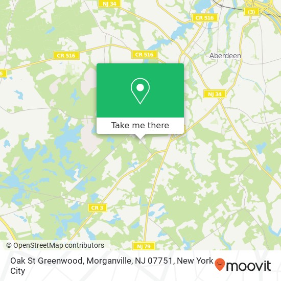 Mapa de Oak St Greenwood, Morganville, NJ 07751