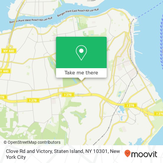Mapa de Clove Rd and Victory, Staten Island, NY 10301