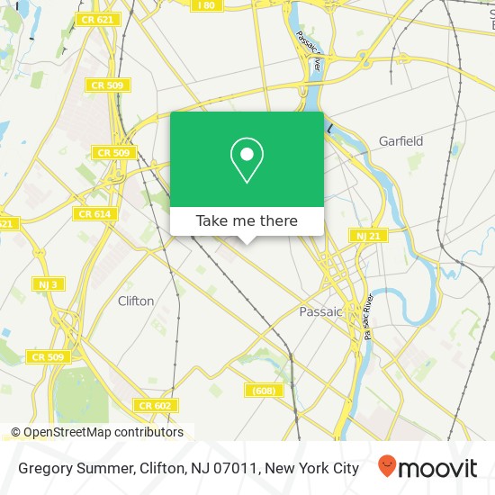 Mapa de Gregory Summer, Clifton, NJ 07011