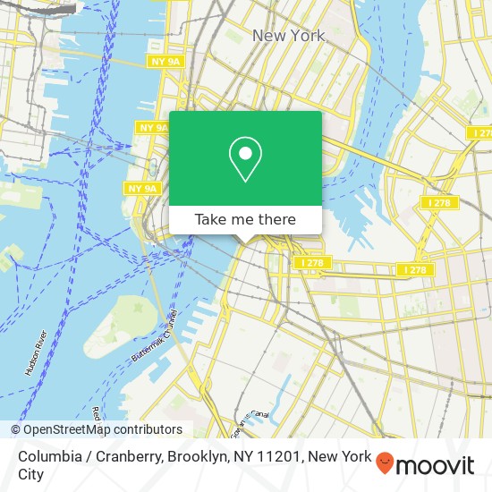 Mapa de Columbia / Cranberry, Brooklyn, NY 11201