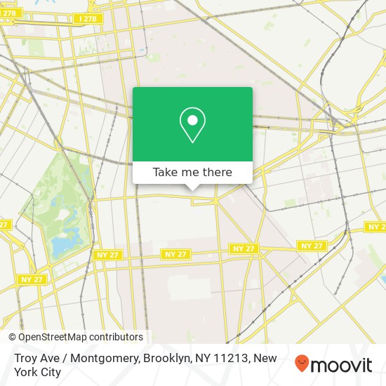 Mapa de Troy Ave / Montgomery, Brooklyn, NY 11213