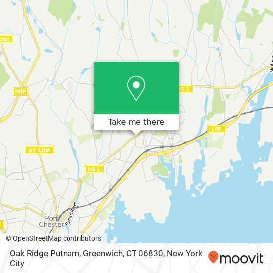Mapa de Oak Ridge Putnam, Greenwich, CT 06830