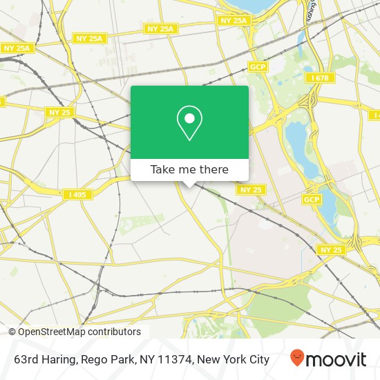 Mapa de 63rd Haring, Rego Park, NY 11374
