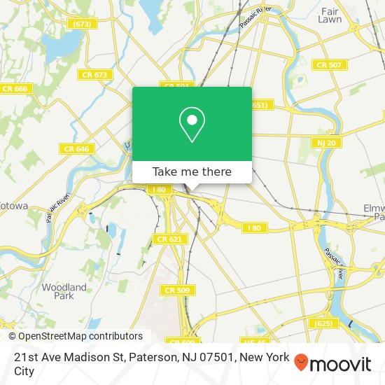 21st Ave Madison St, Paterson, NJ 07501 map