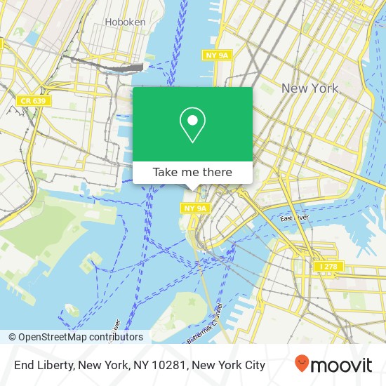 End Liberty, New York, NY 10281 map