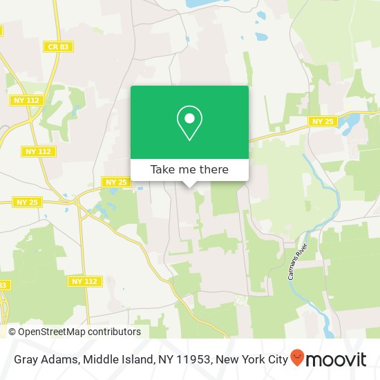 Mapa de Gray Adams, Middle Island, NY 11953
