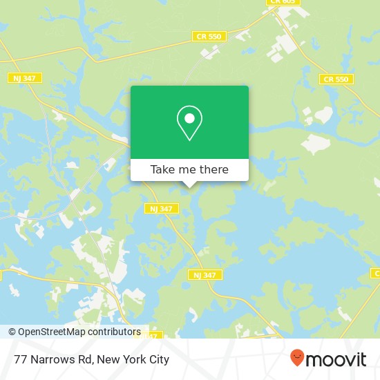 Mapa de 77 Narrows Rd, Woodbine, NJ 08270