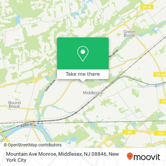 Mapa de Mountain Ave Monroe, Middlesex, NJ 08846