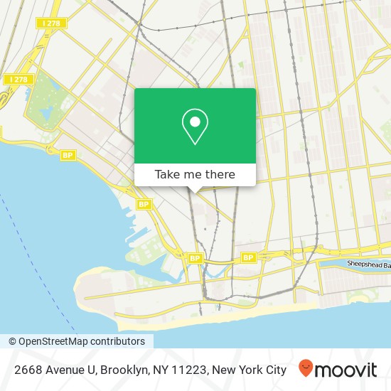 2668 Avenue U, Brooklyn, NY 11223 map