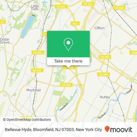 Mapa de Bellevue Hyde, Bloomfield, NJ 07003