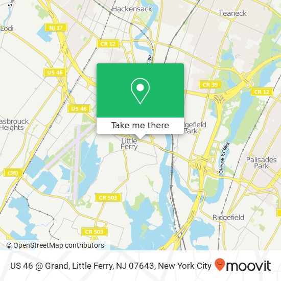 Mapa de US 46 @ Grand, Little Ferry, NJ 07643