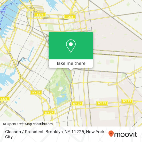 Mapa de Classon / President, Brooklyn, NY 11225