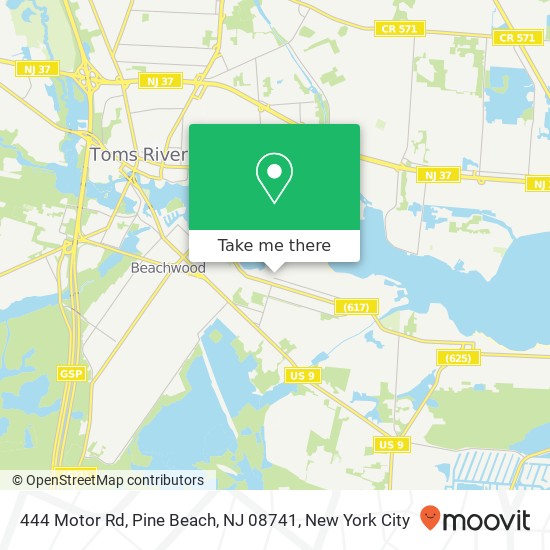 Mapa de 444 Motor Rd, Pine Beach, NJ 08741